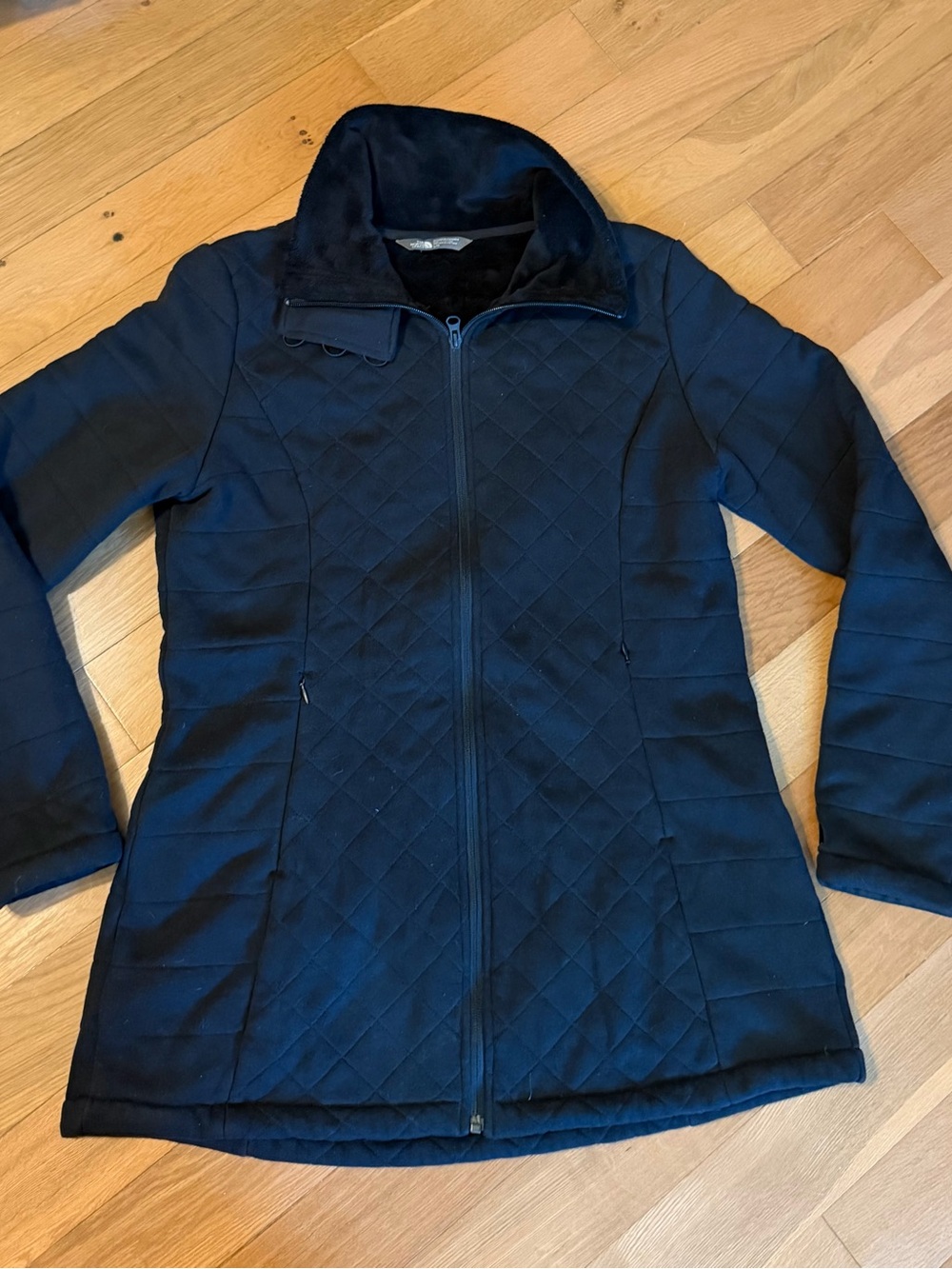 The North Face Women’s Large Black Quilted Fleece Lined Long Jacket Coat
